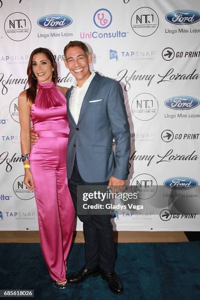 Johnny Lozada and his wife Sandra Melendez during the launching of the Cap Collection by Johnny Lozada at Verdanza Hotel on May 19, 2017 in San Juan,...