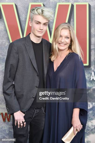 Elijah Diamond and Sheryl Lee attend the World Premiere Of Showtime's "Twin Peaks" - Arrivals at The Theatre at Ace Hotel on May 19, 2017 in Los...