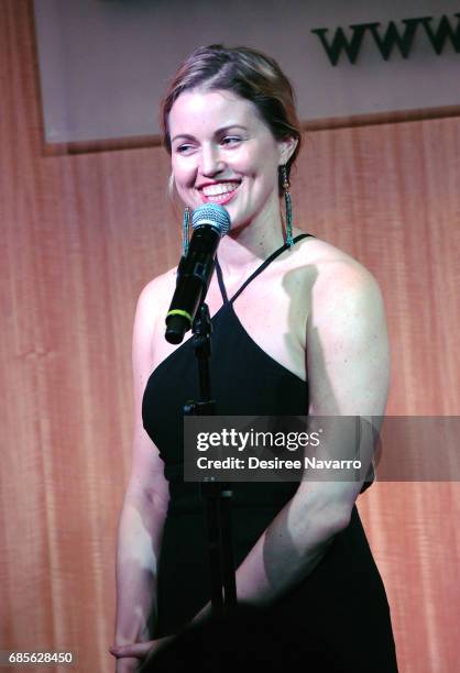 Actress Rebecca Faulkenberry performs during 'Groundhog Day The Musical' signing and performance event at Barnes & Noble, 86th & Lexington on May 19,...