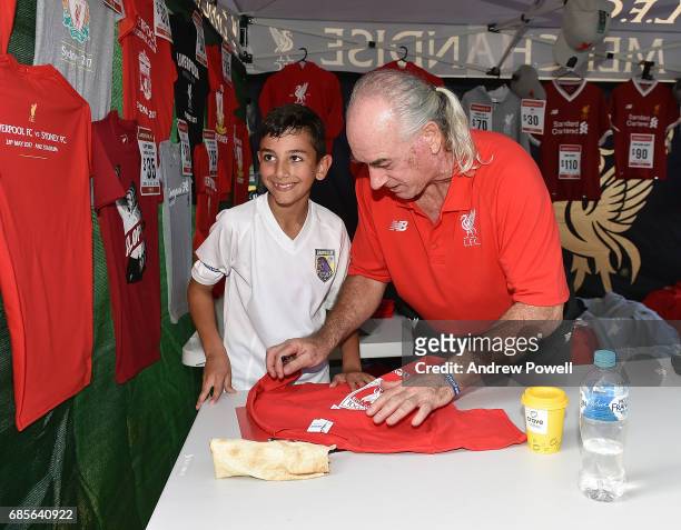 Craig Johnston legend of Liverpool signing autographs during a coaching session on May 20, 2017 in Sydney, Australia.
