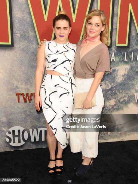 Actresses Mae Whitman and Jane Levy attend the premiere of "Twin Peaks" at Ace Hotel on May 19, 2017 in Los Angeles, California.