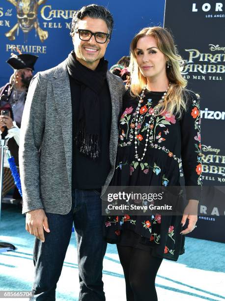 Actor Jaime Camil and Heidi Balvanera arrives at the Premiere Of Disney's "Pirates Of The Caribbean: Dead Men Tell No Tales" at Dolby Theatre on May...