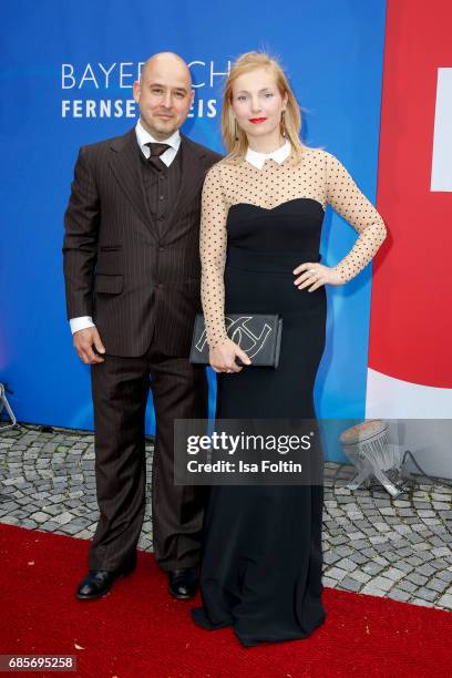 German actress Nadja Uhl and her husband Kay Bockhold attends the Bayerischer Fernsehpreis 2017 at Prinzregententheater on May 19, 2017 in Munich,...