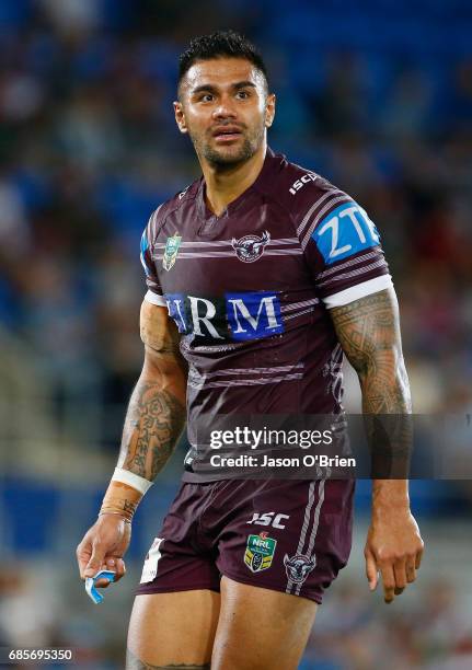 Frank Winterstein walks off after being sent to the sin bin during the round 11 NRL match between the Gold Coast Titans and the Manly Sea Eagles at...