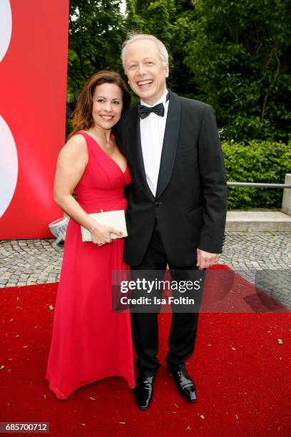 German News Anchor Tom Buhrow and his wife Sabine Stamer attend the Bayerischer Fernsehpreis 2017 at Prinzregententheater on May 19, 2017 in Munich,...