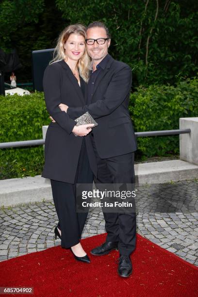 John Friedmann and his partner Tini Fuchs attend the Bayerischer Fernsehpreis 2017 at Prinzregententheater on May 19, 2017 in Munich, Germany.