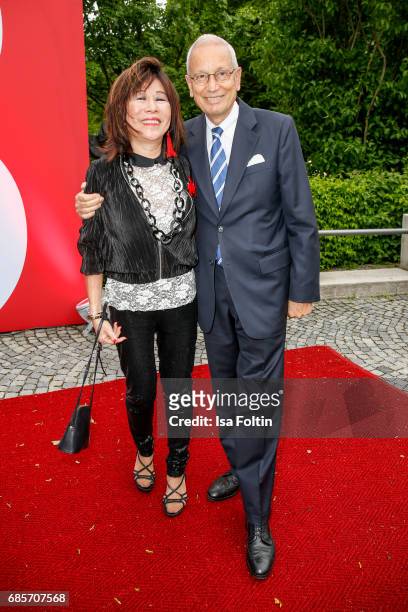 Soo Leng Kuchenreuther and guest attend the Bayerischer Fernsehpreis 2017 at Prinzregententheater on May 19, 2017 in Munich, Germany.