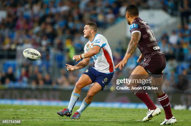 Ashley Taylor of the Titans in action during the round 11 NRL match between the Gold Coast Titans and the Manly Sea Eagles at Cbus Super Stadium on...