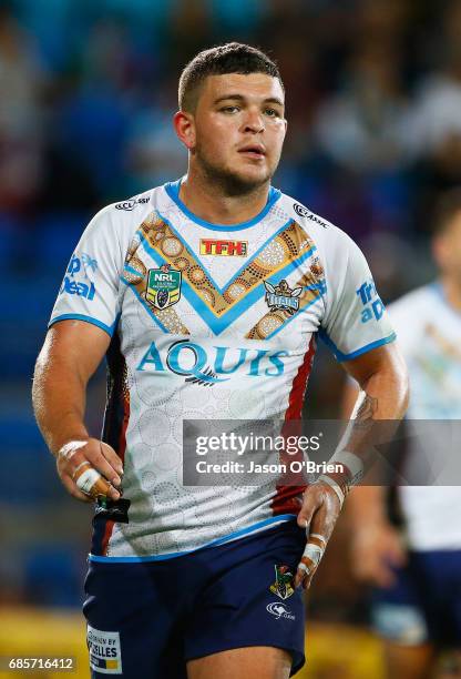 Ashley Taylor of the Titans looks dejected during the round 11 NRL match between the Gold Coast Titans and the Manly Sea Eagles at Cbus Super Stadium...