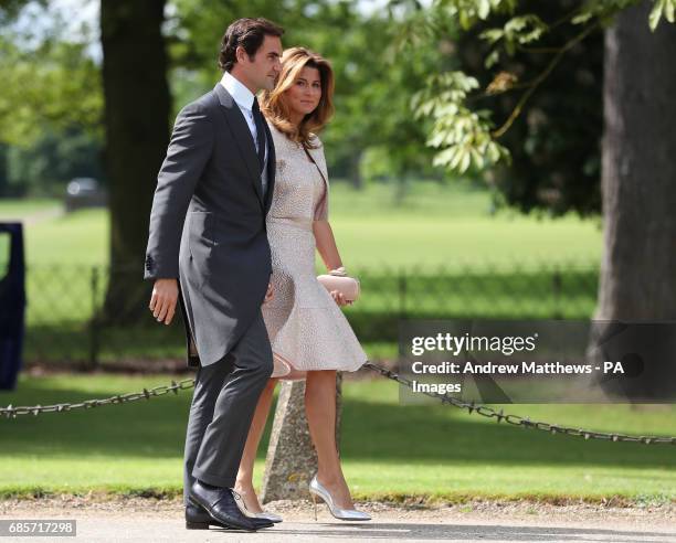 Roger Federer and his wife Mirka arrive ahead of the wedding of the Duchess of Cambridge's sister Pippa Middleton to her millionaire groom James...