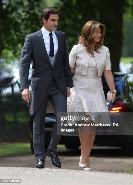 Roger Federer and his wife Mirka arrive ahead of the wedding of the Duchess of Cambridge's sister Pippa Middleton to her millionaire groom James...