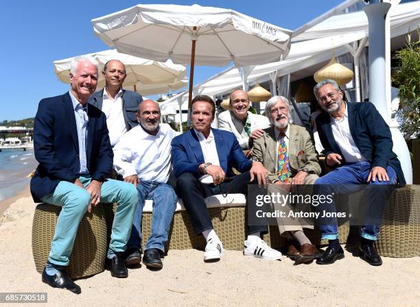 Arnold Schwarzenegger, Jean-Michel Cousteau and guest attend photocall for 'Wonders of the Sea 3D' during the 70th annual Cannes Film Festival at...