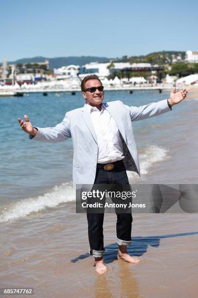 Arnold Schwarzenegger attends Arnold Schwarzenegger and Jean-Michel Cousteau Photocall for 'Wonders of the Sea 3D' during the 70th annual Cannes Film...