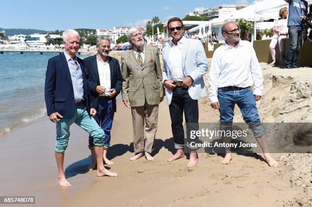 Jean-Michel Cousteau, Arnold Schwarzenegger and guests attend Arnold Schwarzenegger and Jean-Michel Cousteau Photocall for 'Wonders of the Sea 3D'...