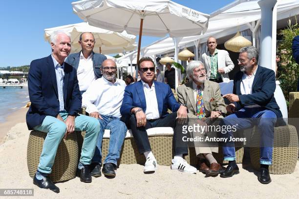 Jean-Michel Cousteau, Arnold Schwarzenegger and guests attend Arnold Schwarzenegger and Jean-Michel Cousteau Photocall for 'Wonders of the Sea 3D'...
