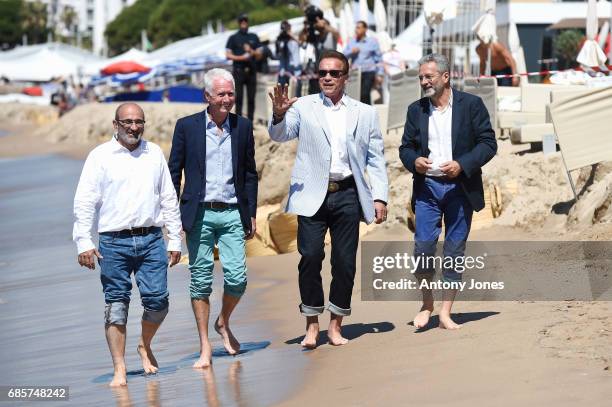 Jean-Michel Cousteau, guests attend Arnold Schwarzenegger and Jean-Michel Cousteau Photocall for 'Wonders of the Sea 3D' during the 70th annual...