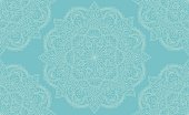 Elegant light blue mandala seamless pattern design. Perfect for backgrounds and wallpaper designs. Vector illustration.