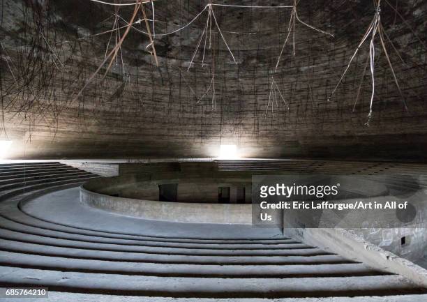 The experimental dome-shaped theatre at the Rachid Karami international exhibition center designed by brazilian architect Oscar Niemeyer, North...