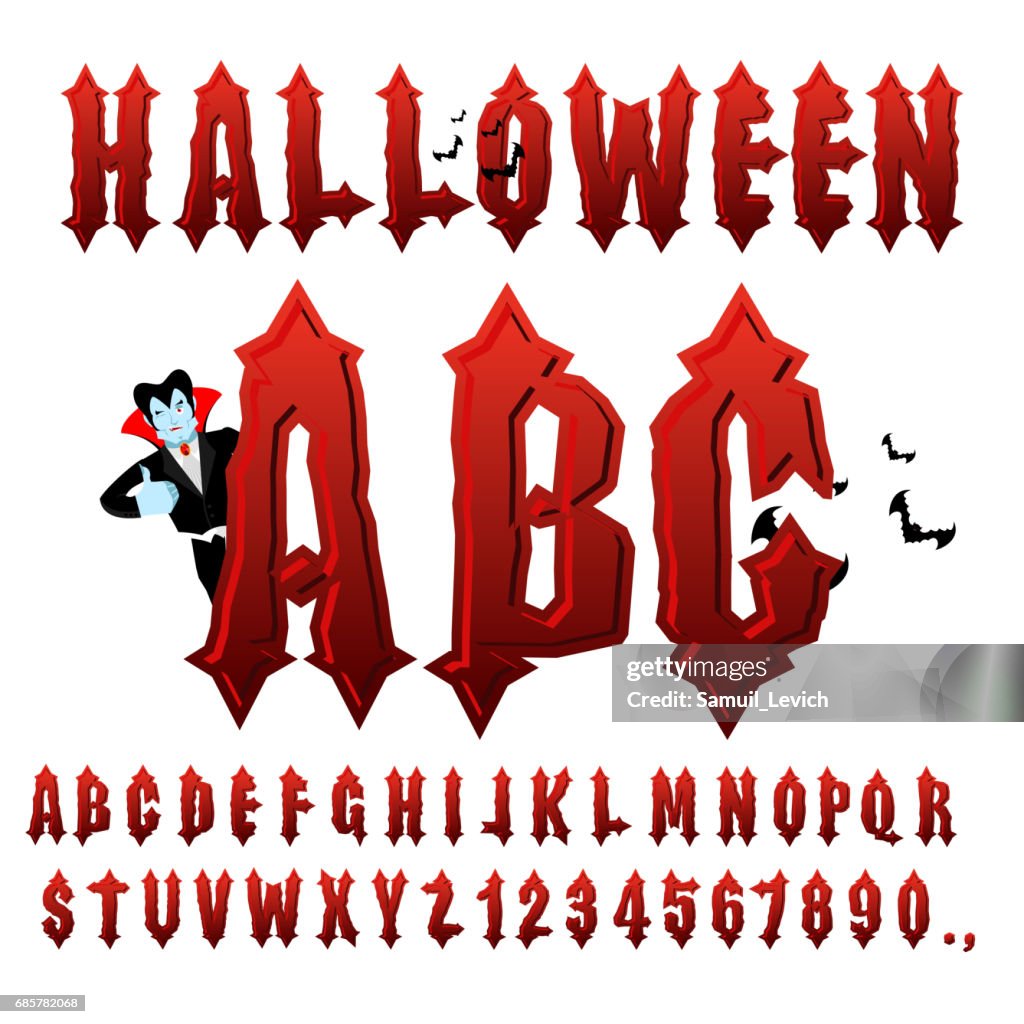Awful Lettering Halloween Abc Blood Gothic Letters Ancient Alphabet Vintage Font Bloody ...