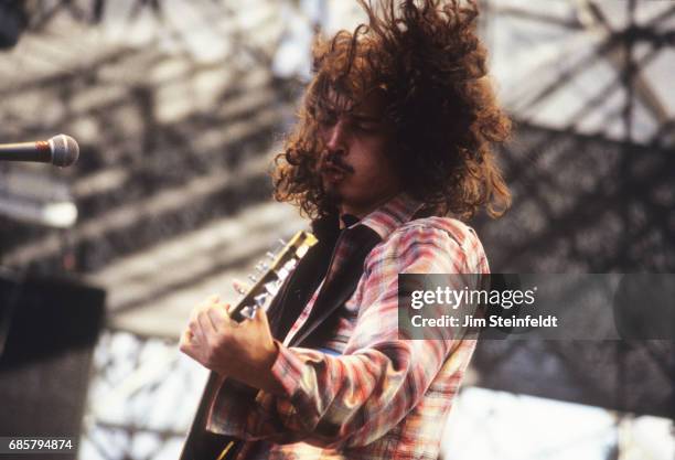 Chris Cornell of Soundgarden performs at Lallapalooza on Harriet Island in St. Paul, Minnesota on August 28, 1992.