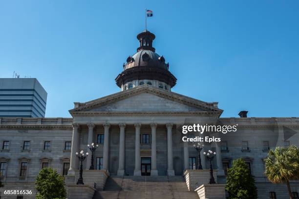 An exterior view of the South Carolina State House, Columbia - construction work first began in 1851 and was completed in 1907, it was designated a...