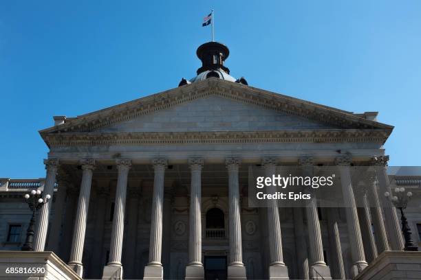 An exterior view of the South Carolina State House, Columbia - construction work first began in 1851 and was completed in 1907, it was designated a...