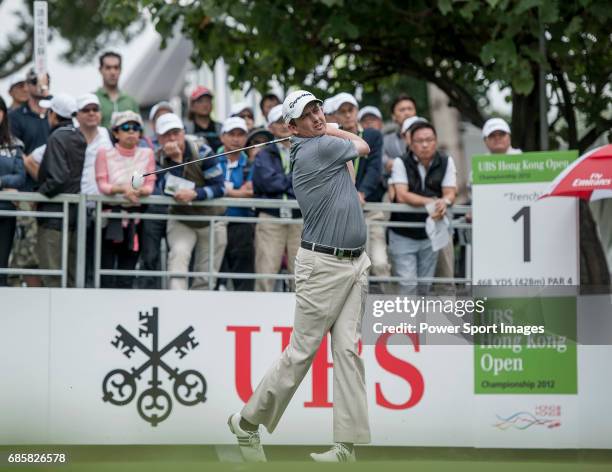 Peter Lawrie of Ireland in action during the UBS Hong Kong Golf Open, on 16 November 2012, at the Fanling Golf Course in Hong Kong, China.