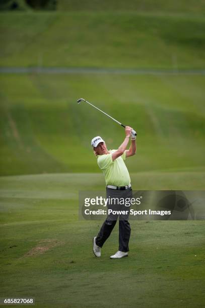 Miguel Angel Jimenez of Spain in action during day four of the UBS Hong Kong Open Championship at the Hong Kong Golf Club on 17 November 2012, at the...