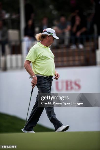 Miguel Angel Jimenez of Spain in action during day four of the UBS Hong Kong Open Championship at the Hong Kong Golf Club on 17 November 2012, at the...