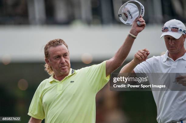 Miguel Angel Jimenez of Spain in action during day four of the UBS Hong Kong Open Championship at the Hong Kong Golf Club on 17 November 2012, at the...