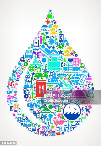 waterdrop resort hotel and hospitality industry icon background - spa reception stock illustrations