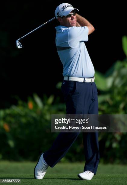Brian Davis on his second shot on the first fairway during Round 2 of the CIMB Asia Pacific Classic 2011 at the MINES resort and golf club, on 28...