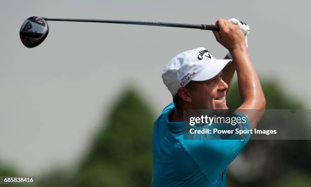 Fredrik Jacobson in action on the fourth tee during Round 1 of the CIMB Asia Pacific Classic 2011 at the MINES resort and golf club, on 27 October...