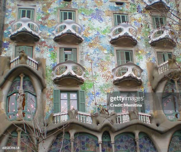 casa batllo - casa milà stock-fotos und bilder