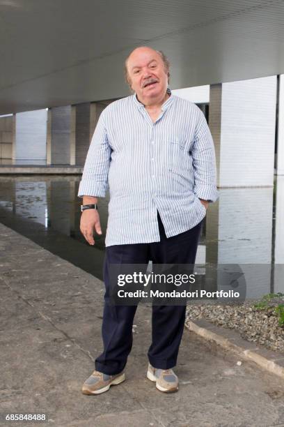 Actor Lino Banfi visiting the newsroom of TV Sorrisi e Canzoni. Segrate, Italy. September 2016