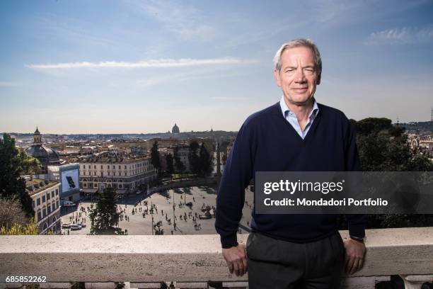 Functionary Guido Bertolaso, mayoral candidate of Rome for a few months with FI , on a terrace. Rome, Italy. 27th March 2016