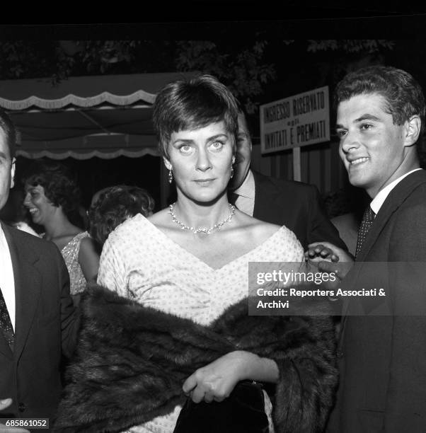 Italian actress Alida Valli photographed in the hall of the Casina delle Rose for the Nastri d'Argento awarding ceremony. Rome, Italy, 10th September...