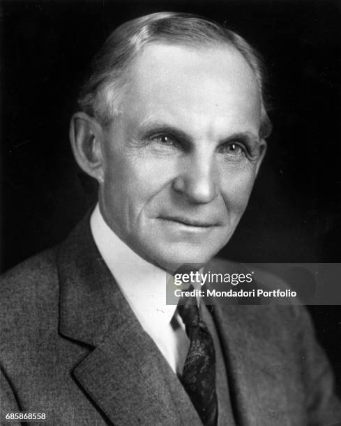 Close up of American entrepreneur Henry Ford, founder of the Ford Motor Company. USA, 1934