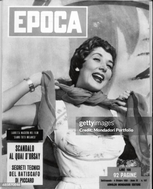 Cover of the magazine Epoca. Actress Lauretta Masiero. 1953