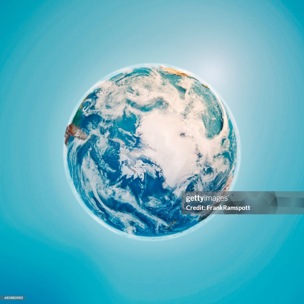 Südpol 3D-Render Planet Erde Wolken