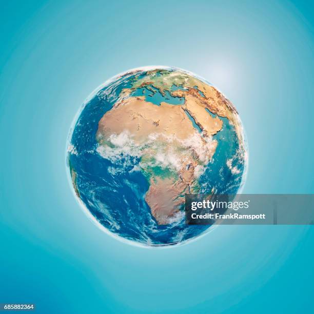 afrika 3d render planeet aarde wolken - continent stockfoto's en -beelden