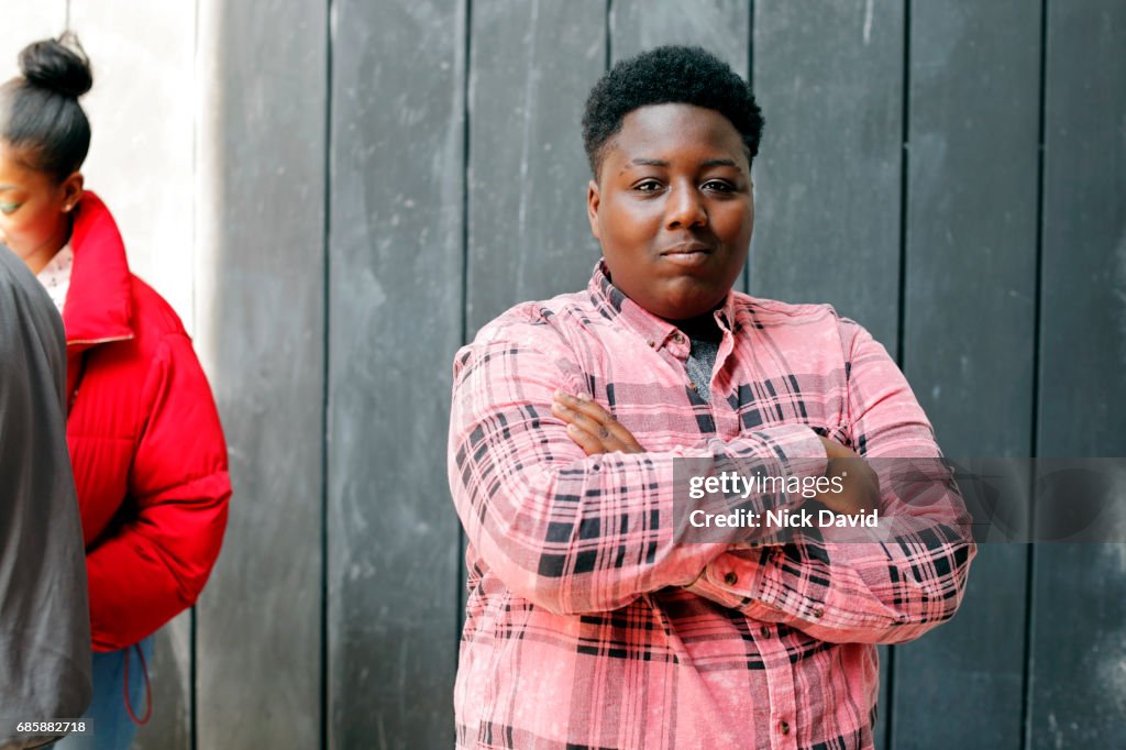 Portrait of teenager looking at camera