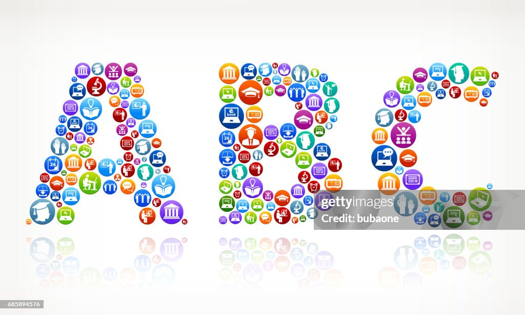 Abc Button Image Abc Elearning And College Education Vector Button Pattern High-Res ...
