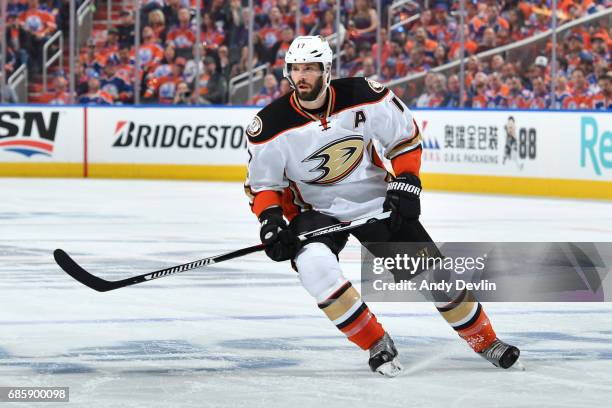 Ryan Kesler of the Anaheim Ducks skates in Game Four of the Western Conference Second Round during the 2017 NHL Stanley Cup Playoffs against the...