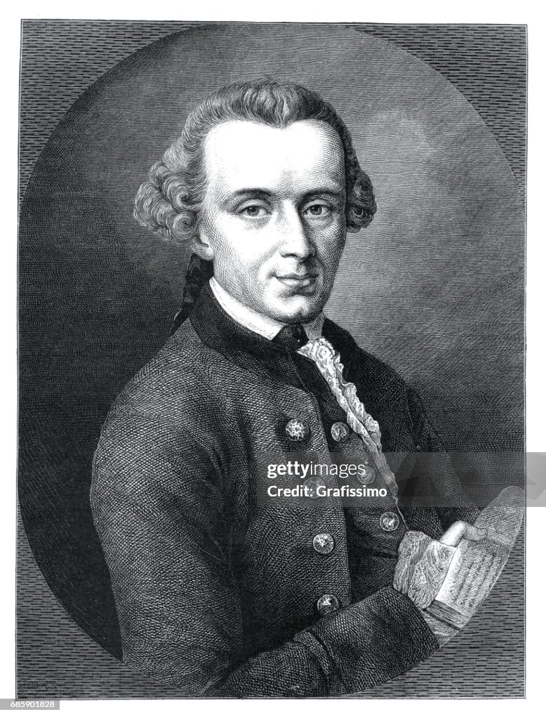 Philosopher Immanuel Kant engraving from 1882