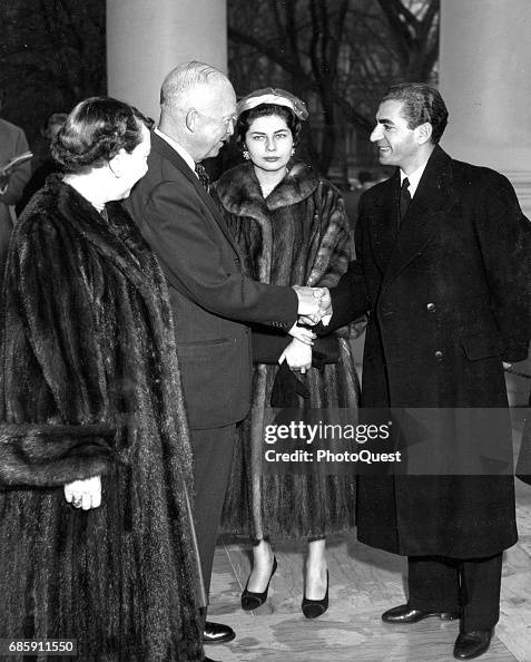 Eisenhowers Greet Shah & Queen Of Iran