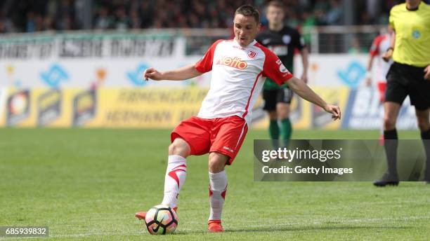 Daniel Steininger Jahn Regensburg during the German third league match between Preussen Muenster and Jahn Regensburg on May 20, 2017 in Muenster,...