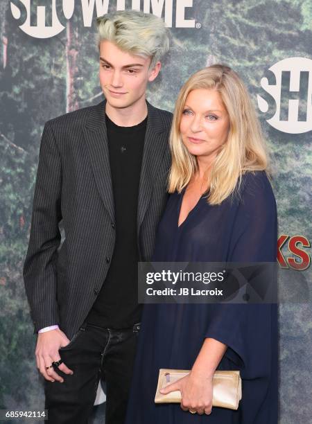 Elijah Diamond and Sheryl Lee attend the premiere of Showtime's 'Twin Peaks' at The Theatre at Ace Hotel on May 19, 2017 in Los Angeles, California.