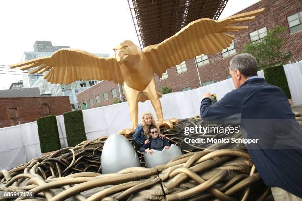 Guests attend the Family-Friendly 'Protect Like A Mother' Interactive Exhibit sponsored by Lysol at Brooklyn Bridge Park on May 20, 2017 in Brooklyn,...