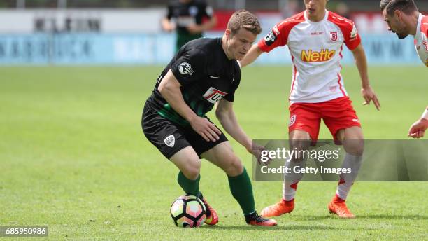 Tobias RÃ¼hle of Preussen Muenster during the German third league match between Preussen Muenster and Jahn Regensburg on May 20, 2017 in Muenster,...